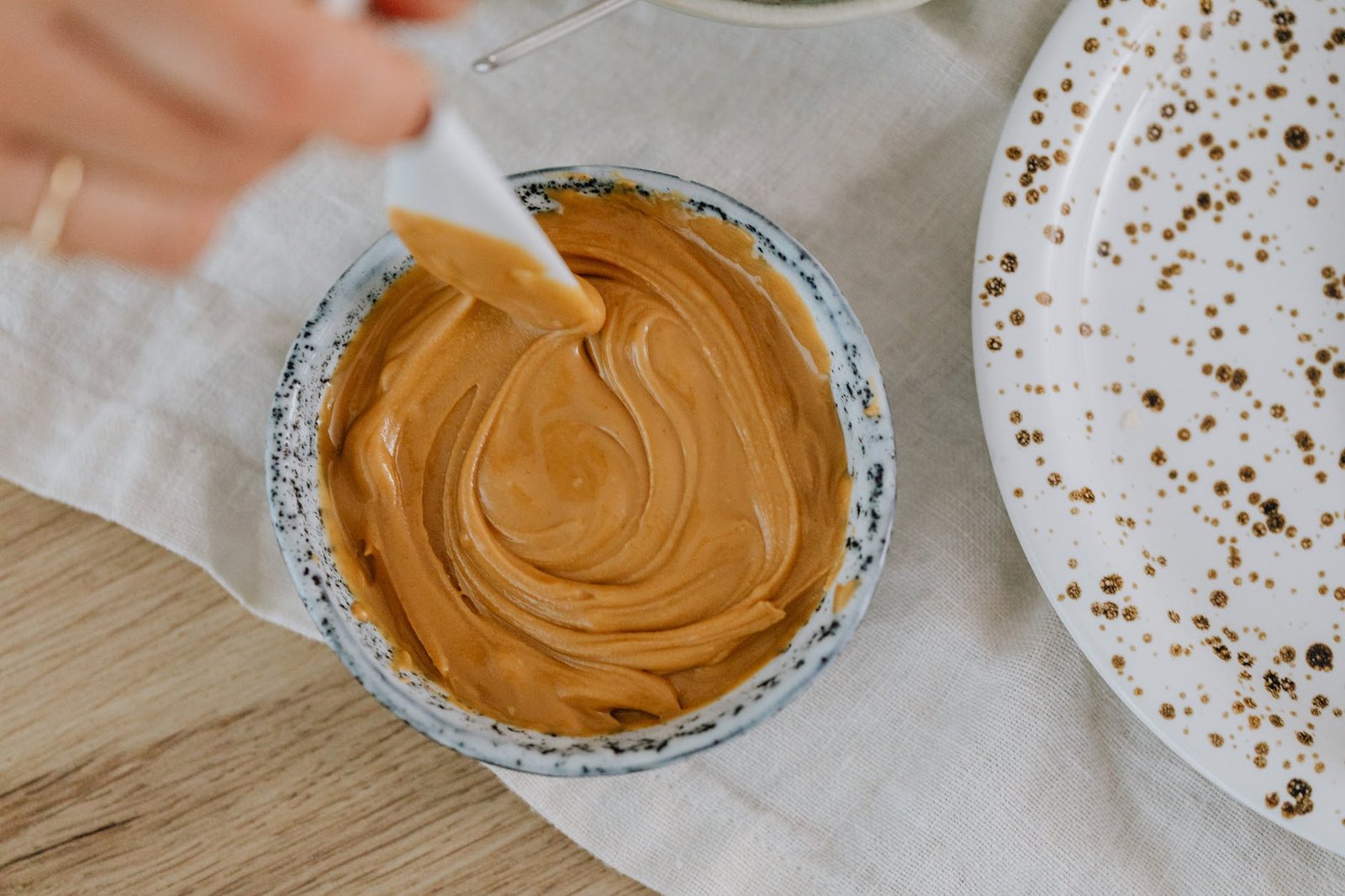 swirling of creamy peanut butter