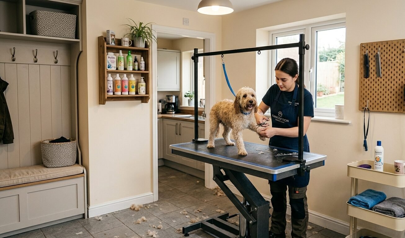 Dog grooming set up